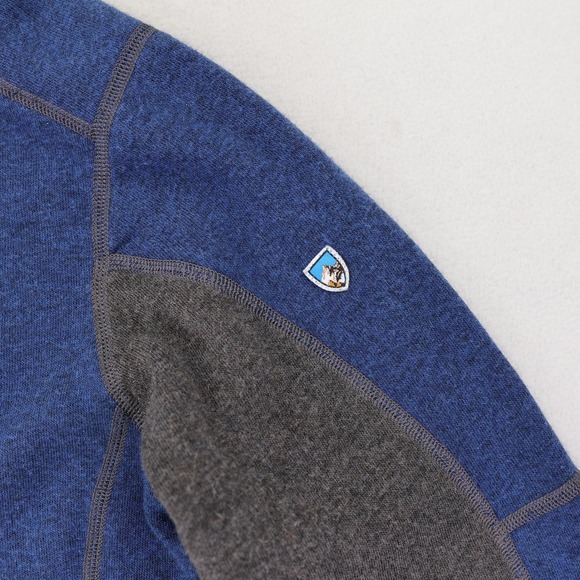 Kuhl Revel 1/4 Zip Pullover Sweater Mens Large Blue Gray Quarter Zip Fleece - Picture 5 of 16